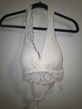 Gilly Hicks White Lace Halter Bralette